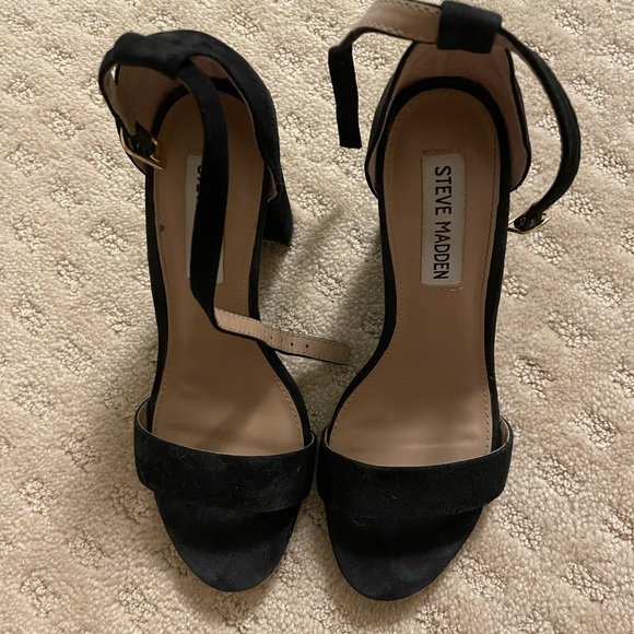 Steve Madden Carrson Black Suede Sandal - Picture 5 of 8